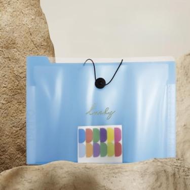 Imagem de Pasta A4 para documentos com grande capacidade, bolso interno organizado, fechamento elástico seguro, material resistente para escritório, estudo e uso diário portátil (Azul,Kit 1)