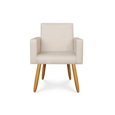 Imagem de Poltrona Couro Couríno Para Salão Balaqui Decor Courino Bege