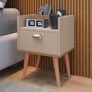 Imagem de Mesa De Cabeceira Retro Milena Com Nicho Com Pés Em Pvc - CASA UAU, FE