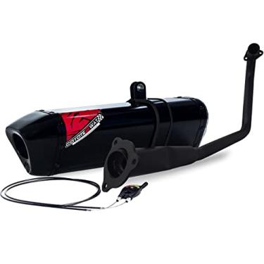 Imagem de Escape/Ponteira Coyote Modelo TRS 2 Way + Mais em Alumínio - Apache 150 - Preto/Black