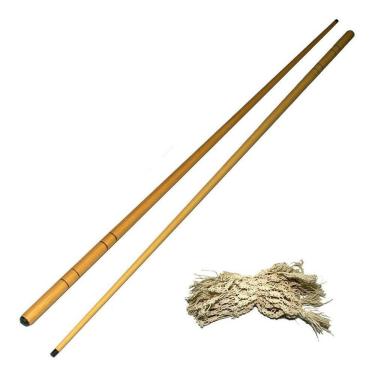 Imagem de Kit 2 Taco 1,30m + 1 Jogo Caçapa Redinha Sinuca Bilhar