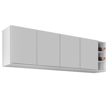 Imagem de Armário Aéreo Nevada Com Nicho 180cm 4 Portas Branco - Lumil
