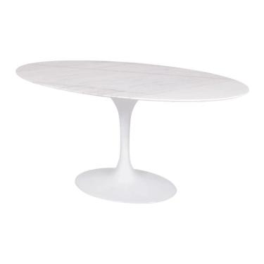 Imagem de Mesa Saarinen Oval Espirito Santo 135x90cm - Base Branca