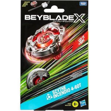 Imagem de Beyblade X Piao e Lançador SCYTHE Incendio 4-60T Hasbro F9583