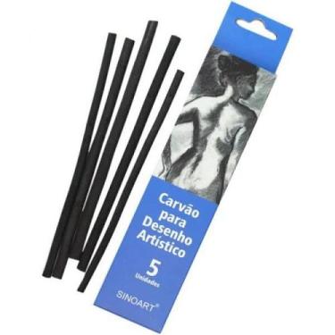 Imagem de Carvão Vegetal Para Desenho Artístico 5 Unid Médio Sinoart