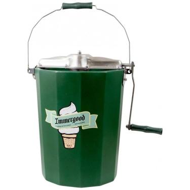 Imagem de Máquina de Sorvete a Manivela em Aço Inoxidável Capacidade 6L, IImmergood, Verde Escuro