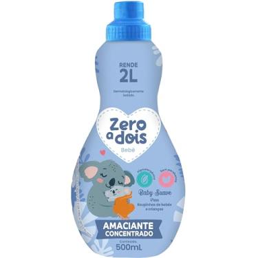 Imagem de Zero a Dois, Amaciante de Roupas e Tecidos para Bebê, Concentrado, Aroma Baby Suave, 500ml, Azul