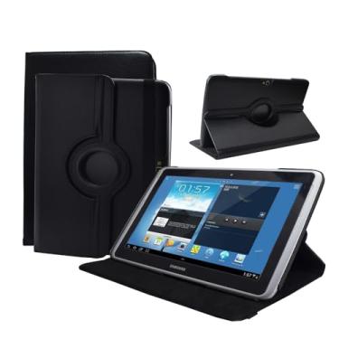 Imagem de Kuesn Capa flip para Samsung Galaxy Note 10.1 (edição 2012) GT N8013 N8000 - Capa flip SCH-I925 Folio Stand Back Book para tablet GT-N8010 N8005 N8020 Capa de couro PU (preto)