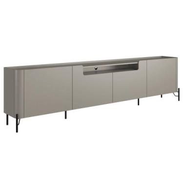 Imagem de Rack Para Sala de Estar TV 75 Pol 4 Portas Pés Industrial Preto Alef I