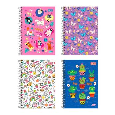 Imagem de Caderno espiral capa dura 1/4 200fls D Mais Feminino Tilibra