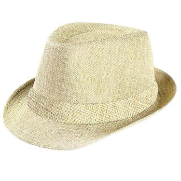 Imagem de Boné Gangster Unissex Beach Sun Straw Band Sunhat - HUOGUO