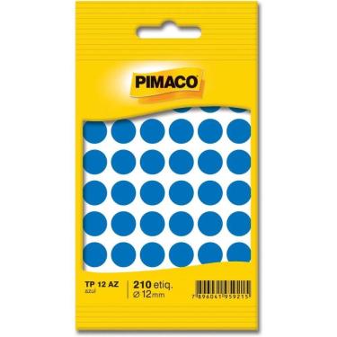 Imagem de Etiqueta Redonda Tp-12 Azul Redonda 12mm 210 etiq - Pimaco
