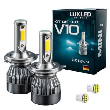 Imagem de Kit Lâmpada para Farol e Milha Super LED V10 20000 Lúmens, 30W, 6500K Super Branco, 12V, Plug and Play com LED Chip CSP (H1)