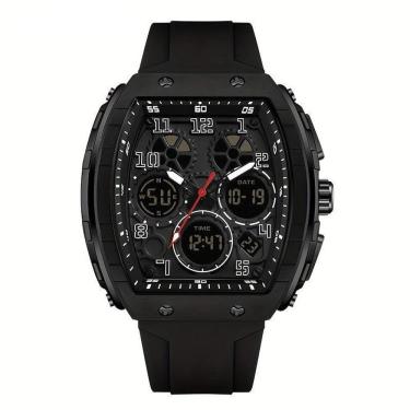 Imagem de Relógio Esportivo à Prova D'água, Dupla Exibição Com Cronômetro E Despertador Preto