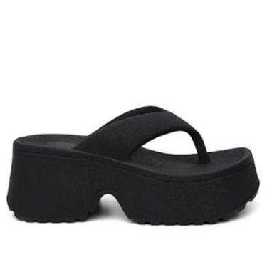 Imagem de Tamanco Plataforma Feminina Chinelo Flatform Conforto cor Preto-Feminino