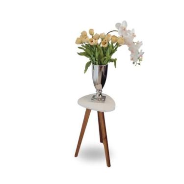 Imagem de Mesa de Canto organica Paris White - Demoglass