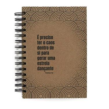 Imagem de Caderno Nietzsche Capa Dura "Caos" 125 Folhas, Miolo Com Citações, Tamanho A5