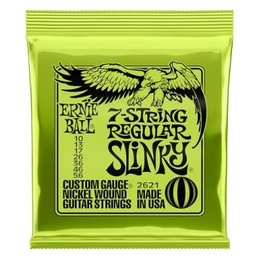 Imagem de Cordas para guitarra elétrica Ernie Ball Regular Slinky 7-String Nickel Wound P02621, calibre 10-56