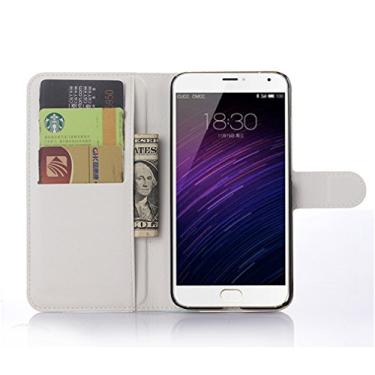 Imagem de Capa carteira MEIZU MX5, capa carteira flip de couro PU premium com compartimento para cartão, suporte e fecho magnético [capa interna à prova de choque de TPU] Compatível com MEIZU MX5