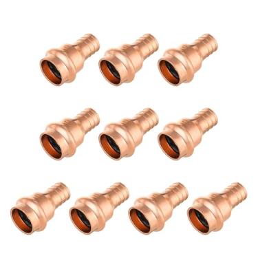 Imagem de (Pacote com 10) EFIELD 3/10.2 cm Prensa X 3/10.2 cm PEX Acoplamento de crimpagem Adaptador de Conexões de Cobre para Conexão de Tubo de Cobre e Pex