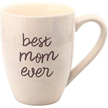 Imagem de Pavilion Gift Company Best Mom Ever Caneca de café de cerâmica grande 590 ml, bege