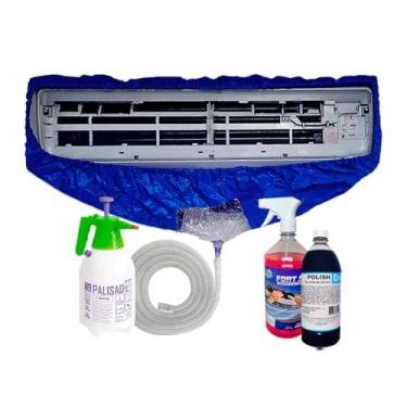 Imagem de Bolsa Coletora Para Limpeza De Ar Condicionado Com Abas + Pulverizador 2 Litros + Bactericida 1 Litro + Limpa Alumínio 1 Litro