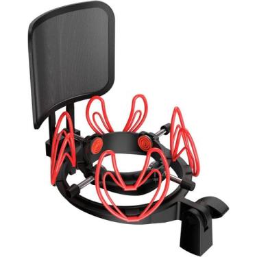Imagem de Suporte de Choque para Microfone com Filtro Pop - Ideal para Microfone