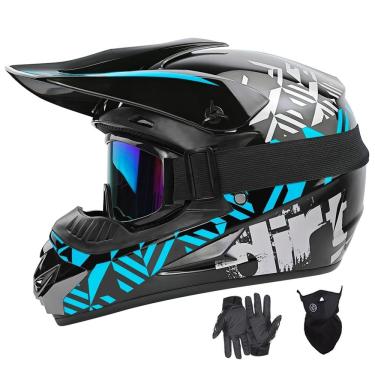 Imagem de Capacete de motocross spark dot Full Face Blue para homens e mulheres