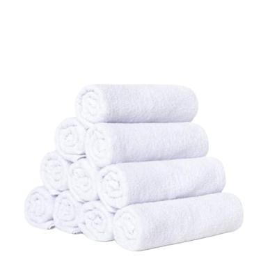 Imagem de Kit 5 Toalhas de Rosto Profissionais – Absorção e Durabilidade para 40cm x 70cm(KIT 5 TOALHAS SALÃO BRANCA)