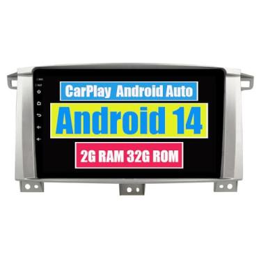 Imagem de RoverOne Central Multimídia para Toyota Land Cruiser 100 LC100 2005 2006 2007 com CarPlay Android Auto Navegação GPS Bluetooth Radio Estéreo WiFi