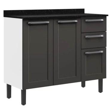 Imagem de Balcão Florença 105cm 3 Portas 2 Gavetas Itatiaia Cor Grafite