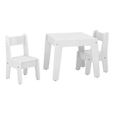 Imagem de Conjunto Mesa Infantil com 2 Cadeiras Diana MDF - Ofertamo, Branco Bri