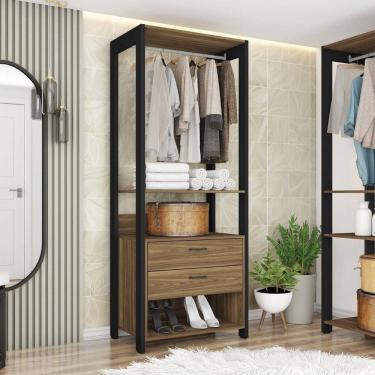 Imagem de Módulo para Closet 2 Gavetas 183cm X 72,8cm Byte Mel/Preto