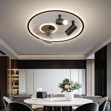 Imagem de Ventiladores de teto com luzes e controle remoto silencioso regulável LED luz de ventilador de teto com temporizador reversível motor DC Ventiladores de teto com lâmpadas para quarto sala de
