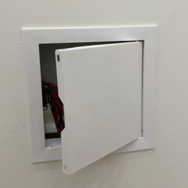 Imagem de Porta de acesso ao sótão - Painel de parede de teto com moldura de alumínio de 61 x 76 cm para fácil acesso ao encanamento e ao cabo elétrico, solução de fiação durável e segura