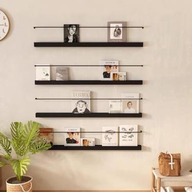 Imagem de Suporte de revista de parede de metal preto - conjunto de 3, organizador elegante para arquivos, jornais e revistas - perfeito para soluções de armazenamento de escritório e casa