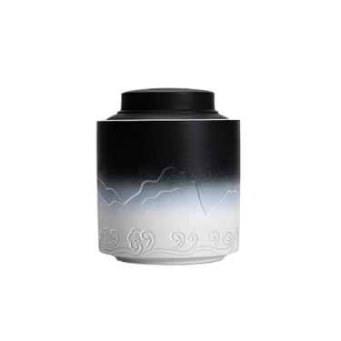 Imagem de Latas de chá grande para armazenamento de chá doméstico em cerâmica selada com tampa para balcão de cozinha, organizador de chá de despensa (multicolorido)