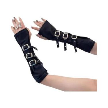 Imagem de Luvas De Proteção Solar Estilo Punk Spicy Girl Com Mangas Com Rebites 