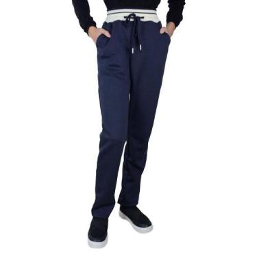 Imagem de Calça Infantil Menina Pixe Love Moletom Marinho - 850016, Azul, 10