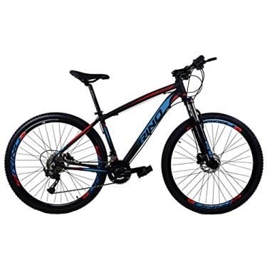 Imagem de Bicicleta Aro 29 Rino Everest Color 27v 7.0 – Cambio Traseiro Shimano Alivio, Dianteiro Tourney, Alavanca Altus, K7 e Pedivela Shimano, Freio Hidraulico, Suspensão Trava (Vermelho/Azul, 19)