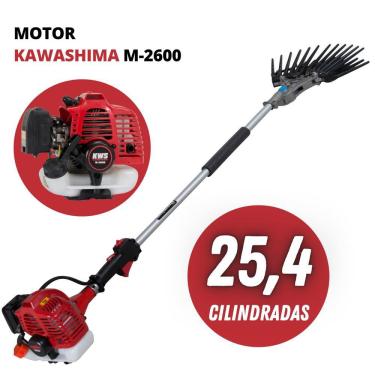 Imagem de Derriçadeira Profisional Para Cafezais Kawashima Com Motor M2600 25cc Gasolina 2 Tempos Haste Curta 1100mm + KIT Derriçador Mãozinha Dupla Nakashi