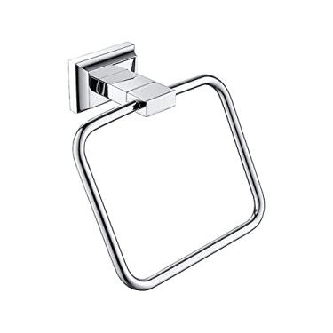 Imagem de Conjunto de ferragens para banheiro gancho de roupão cromado barra de trilho de toalha anel de prateleira suporte de papel de tecido escova de dentes suportes de sabão acessórios, anel de toalha