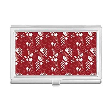 Imagem de Carteira de bolso com estampa vermelha branca para cartões de visita de Natal