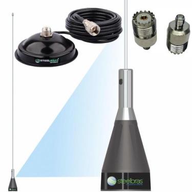 Imagem de Antena Móvel Evolution Vhf Uhf Suporte Magnético Imã Cabo 5,5m Adaptad