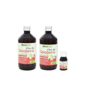 Imagem de Kit Shampoo 500ml + Máscara 500ml+ Tônico Chá Goiabeira 30ml - Makegre