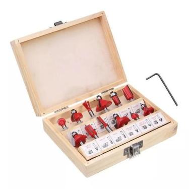 Imagem de Kit 12 Fresas Tupia 6 Mm Escariador Madeira Jogo Completo - mercado va