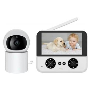 Imagem de Camera Ip Wifi Giratória 1080p Estilo Babá Eletrônica Com Visão Noturna, Alerta De Movimento, Audio e Sensor de Temperatura