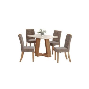 Imagem de Mesa Jantar Lins 120 4 Cadeiras Esther Cacau - Henn