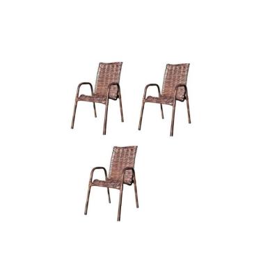 Imagem de Kit c/ 3 Cadeiras De Junco(Baixa) – jm Metalúrgica