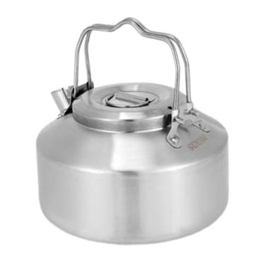Imagem de UGPLM Camping Hot Water Kettle Pot Camping Tea Pote para ferver a água portátil para o chaleira de chaleira compacta de fogo aberto, 1300ml